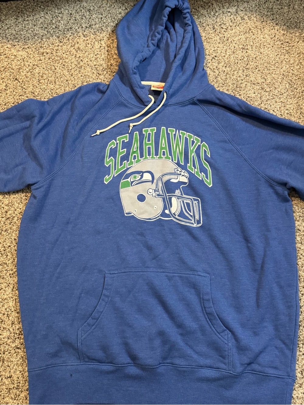HOMAGE Blue Hooded Sweatshirt with Cream Trim